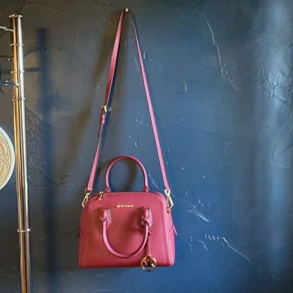 Michael Kors Ayden Dome Satchel Berry Color!! - Picture 7 of 9